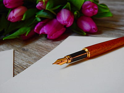 love, romantic, pen, leaf thumbnail