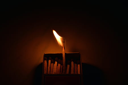 lighted match stick on match box thumbnail