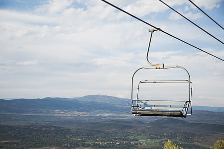 white cable car under blue sky thumbnail