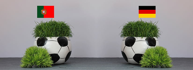 two soccer ball plant pots thumbnail