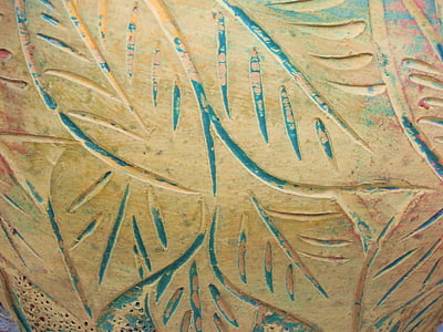 beige and blue wooden leaf decor thumbnail