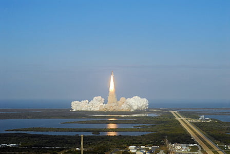 launch rocket under blue sky during daytime thumbnail
