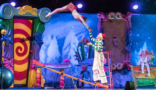 man and woman doing a circus tricks thumbnail