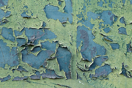 blue paint with green paint coming off thumbnail