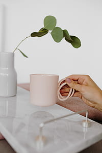 Marble white tray with silver handles thumbnail