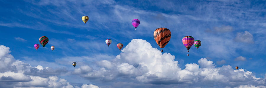 assorted-color hot air balloons thumbnail