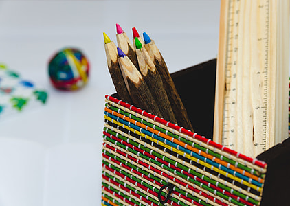 Color Pencils Ruler Desk thumbnail