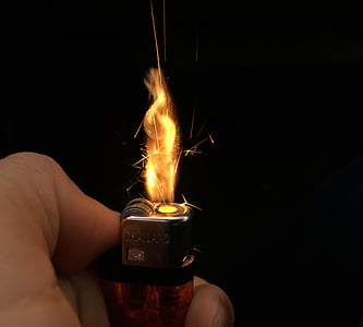 red and silver disposable lighter thumbnail