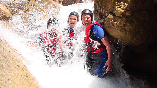 three woman drenching on water thumbnail