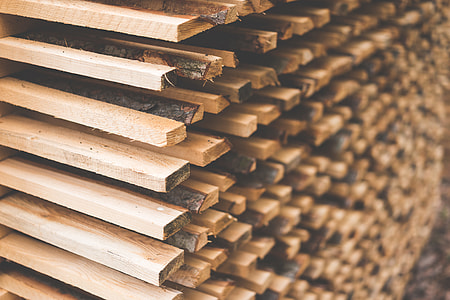 Freshly Cut Wood Stacked for Lumber Air Drying thumbnail
