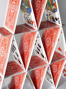 close-up photo of triangular-form playing cards thumbnail