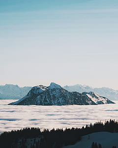 snow covered mountain under clear sky thumbnail