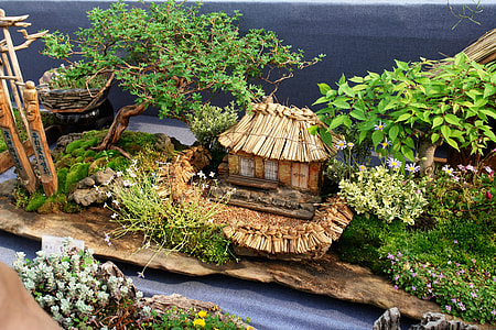Thatch Roofed Hose, Flower Gardens thumbnail