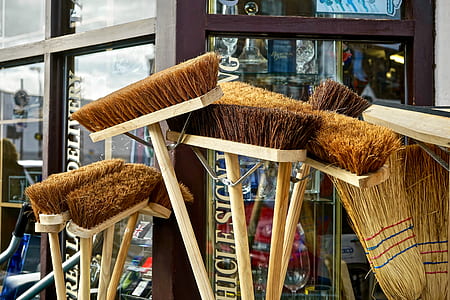 brown wooden brooms thumbnail