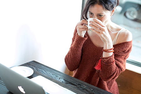 woman wearing red sweater thumbnail