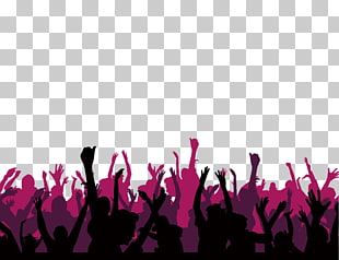Silhouette Party , People graduation season, silhouette of people dancing PNG clipart