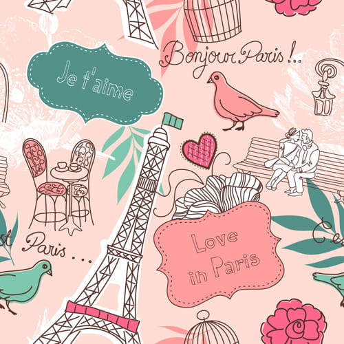 Fashion paris seamless pattern vectors 04 eps file