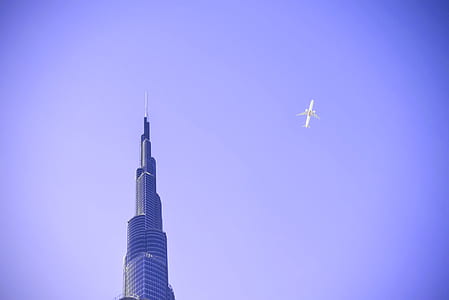 sky, building, architecture, airplane thumbnail