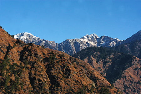 Brown Mountain With Snow Caps thumbnail
