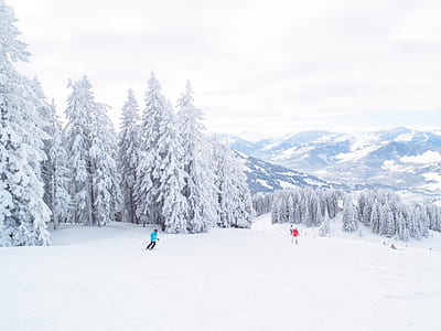 photo of two children playing on snow field thumbnail
