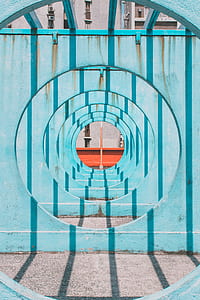 architectural photography of blue steel frame thumbnail