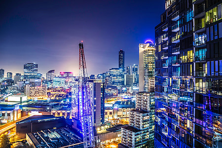 Cityscape of the buildings in the Southbank area of Melbourne, Australia thumbnail