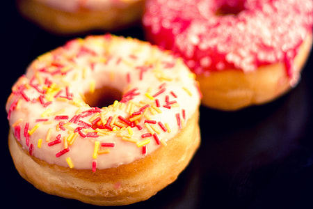 Closeup shot of iced donuts thumbnail