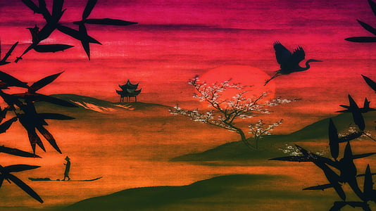 painting of bird flying thumbnail