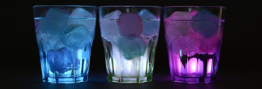 three blue, white, and purple rock glasses thumbnail
