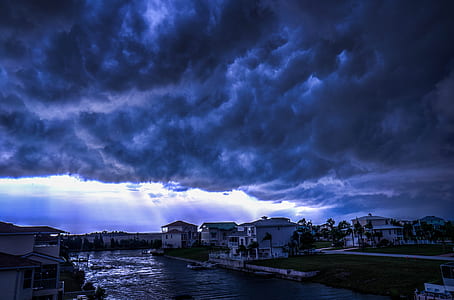 town under gray cloudy sky during daytime thumbnail