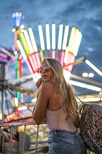 Woman In Line At Carnival Photo thumbnail