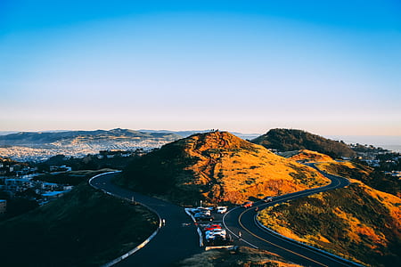 aerial photo of hill between road thumbnail
