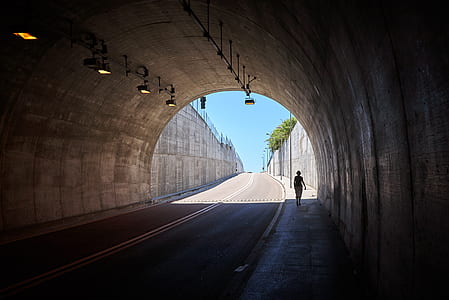 person walking inside tunnel thumbnail