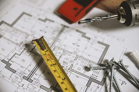 Construction plans with meter, drill and another things thumbnail