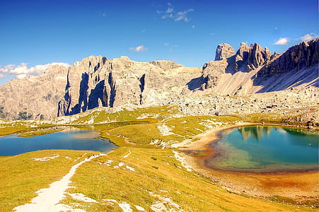 landscape photo of mountain near body of water thumbnail