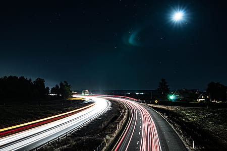 time-lapse photography of vehicle lights thumbnail
