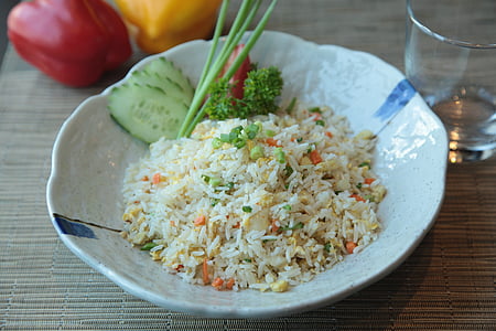 cooked rice in white ceramic plate thumbnail