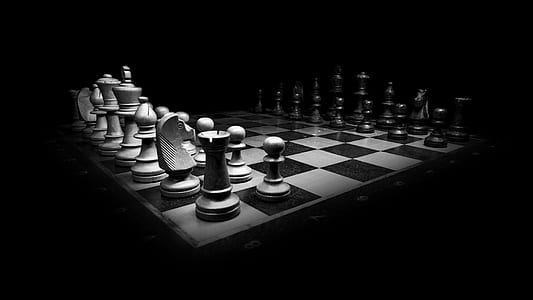 grayscale photo of chessboard thumbnail