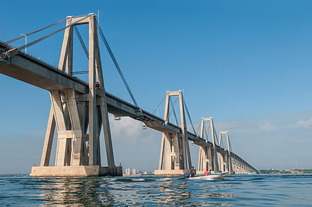 gray concrete bridge under cloudy sky thumbnail