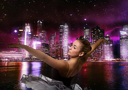 ballerina, city, beautiful, photo, dance, ballet thumbnail