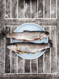 two edible fishes on top of white plate thumbnail
