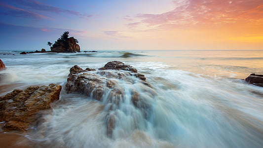 slow shutter photo of body of water thumbnail