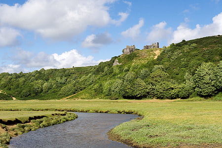 trees on hill near castle at daytime thumbnail
