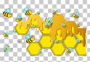 Beehive Honeycomb Euclidean Drawing Hand Drawn Cartoon Yellow Honey Bee Hive Animated Honey Hive And Bees Png Clipart Free Cliparts Uihere