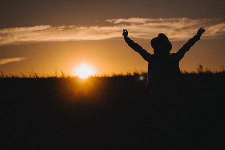 silhouette of person during dawn thumbnail