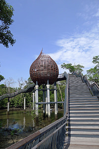 photo of gray metal staircase near body of water thumbnail