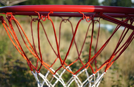 selective focus photo of red basketball ring thumbnail