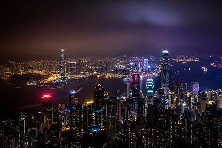 aerial photography of city lights thumbnail