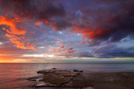 sea under cloudy sky thumbnail