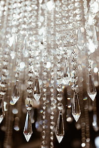 Close up of crystal chandelier thumbnail